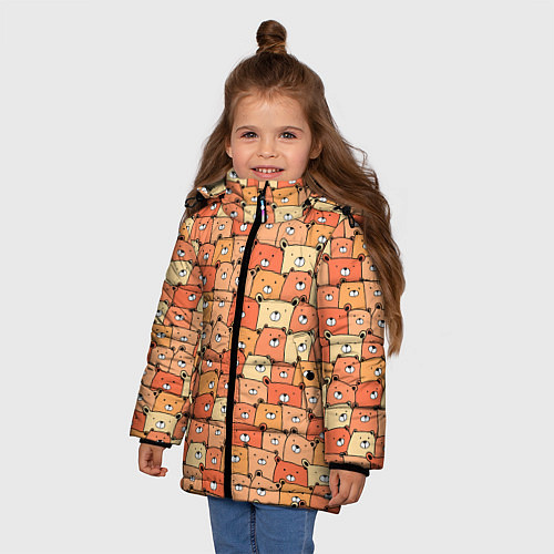 Зимняя куртка для девочки МИШКИ / 3D-Черный – фото 3