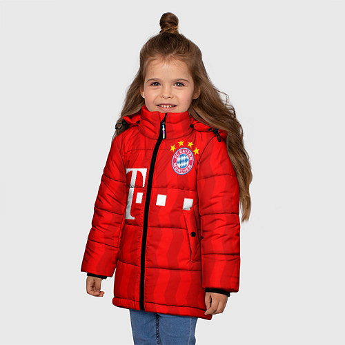 Зимняя куртка для девочки FC Bayern Munchen / 3D-Черный – фото 3