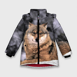 Куртка зимняя для девочки Wolf Волк, цвет: 3D-красный
