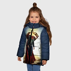 Куртка зимняя для девочки Superman, цвет: 3D-светло-серый — фото 2