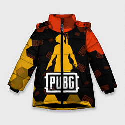 Куртка зимняя для девочки PUBG ПАБГ, цвет: 3D-черный