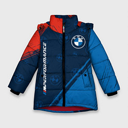 Куртка зимняя для девочки BMW БМВ, цвет: 3D-красный