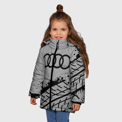 Зимняя куртка для девочки AUDI АУДИ / 3D-Черный – фото 3