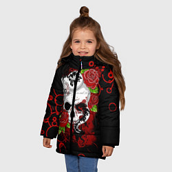 Куртка зимняя для девочки Череп и змея, цвет: 3D-черный — фото 2