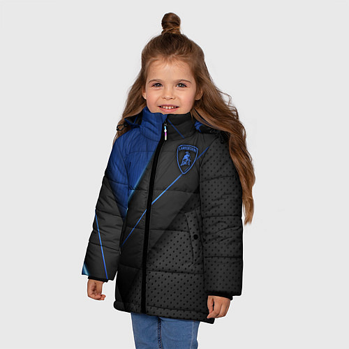 Зимняя куртка для девочки Lamborghini / 3D-Черный – фото 3