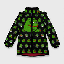 Куртка зимняя для девочки Frog Pepe, цвет: 3D-красный