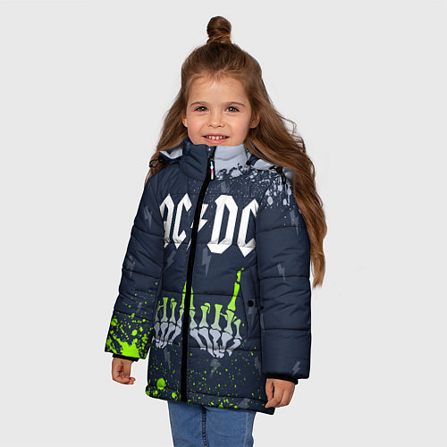 Зимняя куртка для девочки AC DС / 3D-Черный – фото 3