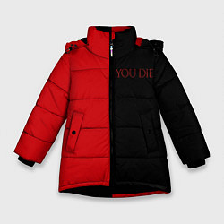 Куртка зимняя для девочки YOU DIED, цвет: 3D-черный