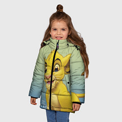 Куртка зимняя для девочки Юный Симба, цвет: 3D-черный — фото 2