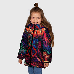 Куртка зимняя для девочки DARK SOULS III, цвет: 3D-черный — фото 2
