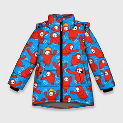 Куртка зимняя для девочки Fall guys red, цвет: 3D-светло-серый
