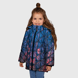 Куртка зимняя для девочки Геометрический принт, цвет: 3D-черный — фото 2