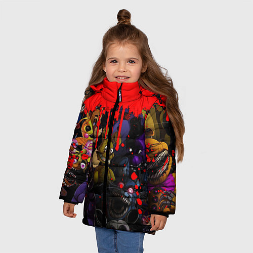 Зимняя куртка для девочки Five Nights At Freddys / 3D-Черный – фото 3