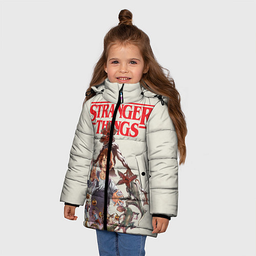 Зимняя куртка для девочки Stranger Things / 3D-Черный – фото 3