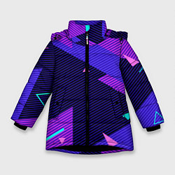 Куртка зимняя для девочки ГЕОМЕТРИЯ, цвет: 3D-черный