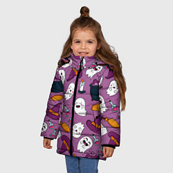 Куртка зимняя для девочки Halloween 2020, цвет: 3D-черный — фото 2