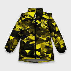 Куртка зимняя для девочки Borussia Боруссия, цвет: 3D-светло-серый