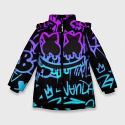 Куртка зимняя для девочки Marshmello, цвет: 3D-черный