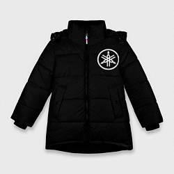 Куртка зимняя для девочки Yamaha на спине, цвет: 3D-черный