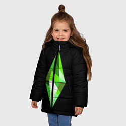 Куртка зимняя для девочки The Sims Plumbob, цвет: 3D-черный — фото 2