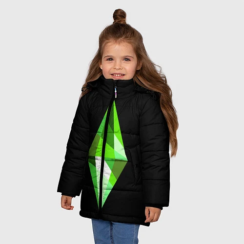 Зимняя куртка для девочки The Sims Plumbob / 3D-Черный – фото 3