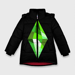 Куртка зимняя для девочки The Sims Plumbob, цвет: 3D-красный