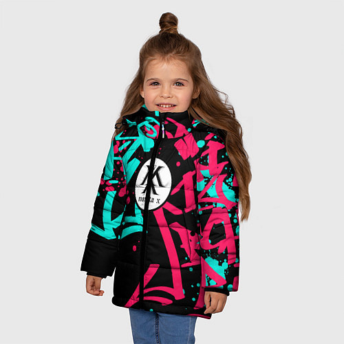 Зимняя куртка для девочки MONSTA X / 3D-Черный – фото 3