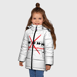 Куртка зимняя для девочки Чужое мнение, цвет: 3D-черный — фото 2