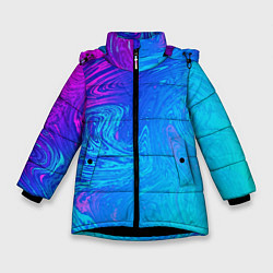 Куртка зимняя для девочки BACKGROUND IN NEON, цвет: 3D-черный