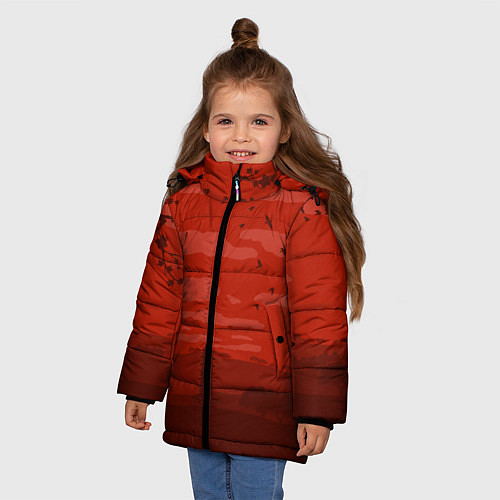 Зимняя куртка для девочки Сакура / 3D-Черный – фото 3