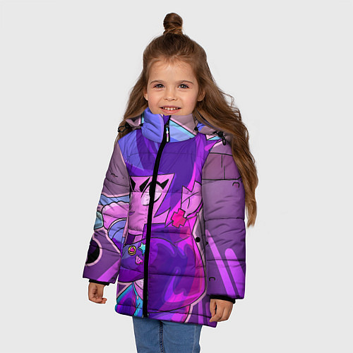 Зимняя куртка для девочки Биби / 3D-Черный – фото 3