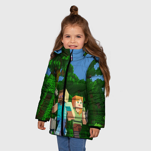 Зимняя куртка для девочки Minecraft / 3D-Черный – фото 3