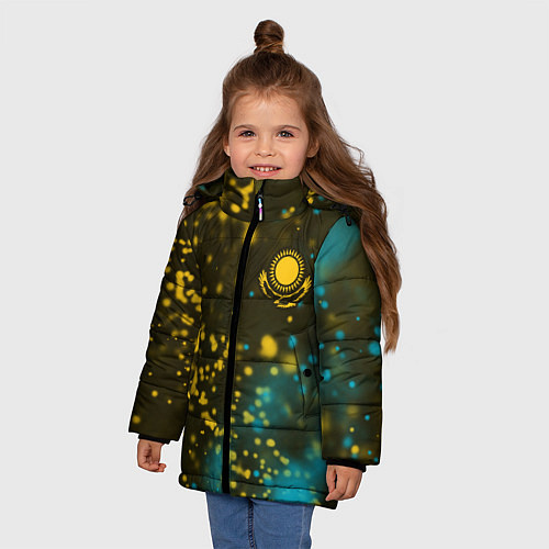 Зимняя куртка для девочки КАЗАХСТАН KAZAKHSTAN / 3D-Черный – фото 3