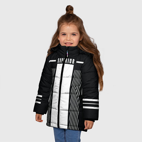 Зимняя куртка для девочки SUPERIOR / 3D-Черный – фото 3