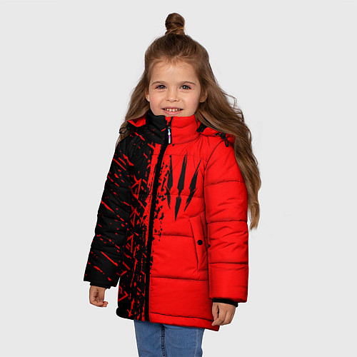 Зимняя куртка для девочки ВЕДЬМАК / 3D-Черный – фото 3