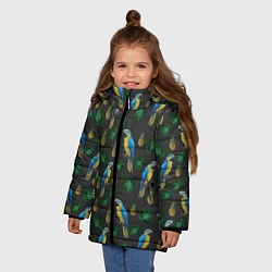 Куртка зимняя для девочки Попугай Ара, цвет: 3D-черный — фото 2