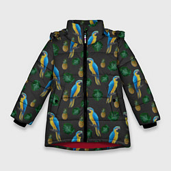 Куртка зимняя для девочки Попугай Ара, цвет: 3D-красный