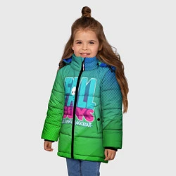 Куртка зимняя для девочки FALL GUYS, цвет: 3D-черный — фото 2