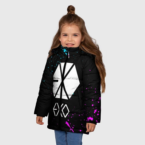 Зимняя куртка для девочки EXO BAND / 3D-Черный – фото 3