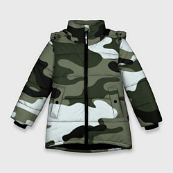 Куртка зимняя для девочки Camouflage 2, цвет: 3D-черный