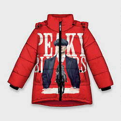 Куртка зимняя для девочки Острые козырьки, цвет: 3D-красный