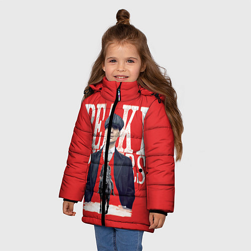 Зимняя куртка для девочки Острые козырьки / 3D-Красный – фото 3