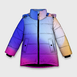 Куртка зимняя для девочки Градиент Облаков, цвет: 3D-черный