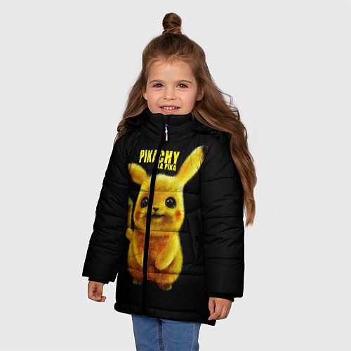 Зимняя куртка для девочки Pikachu Pika Pika / 3D-Черный – фото 3