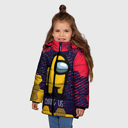 Куртка зимняя для девочки AMONG US АМОНГ АС, цвет: 3D-светло-серый — фото 2