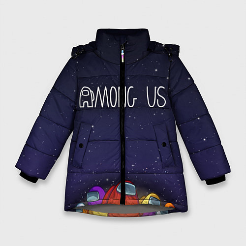 Зимняя куртка для девочки Among Us team / 3D-Светло-серый – фото 1