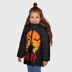 Куртка зимняя для девочки What Cat Halloween, цвет: 3D-черный — фото 2
