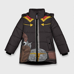 Куртка зимняя для девочки Ковбой, цвет: 3D-черный