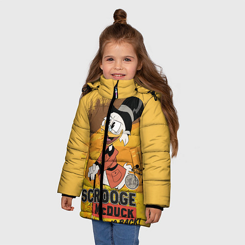 Зимняя куртка для девочки Scrooge McDuck is back! / 3D-Черный – фото 3