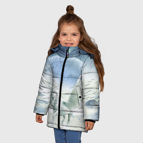 Зимняя куртка для девочки Пегас / 3D-Черный – фото 3